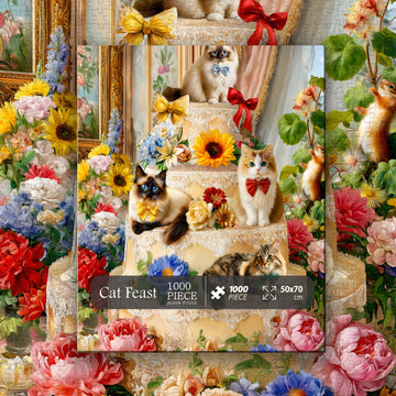 Cat Feast Jigsaw Puzzle 1000 Pieces